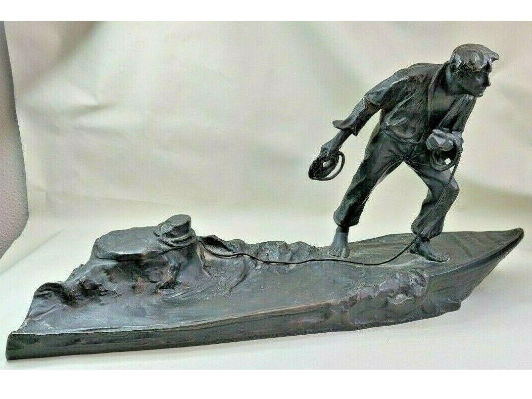 Boatsman Mooring His Boat