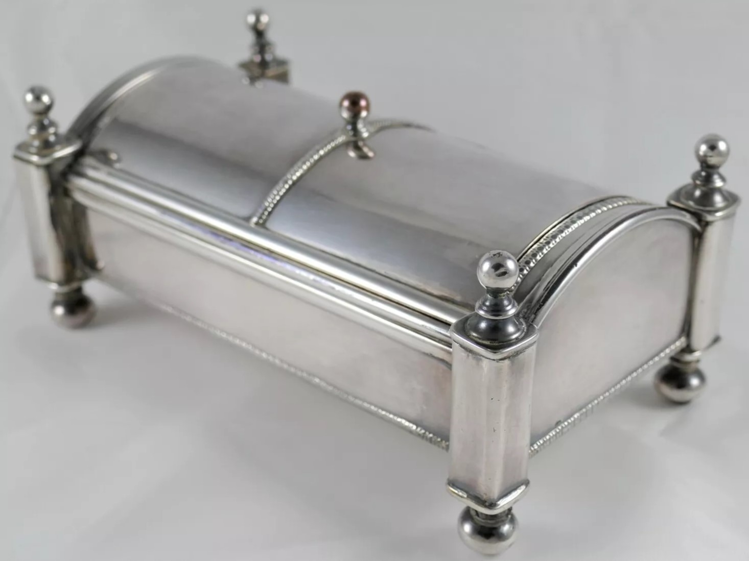 Silverplate Casket Form Inkstand