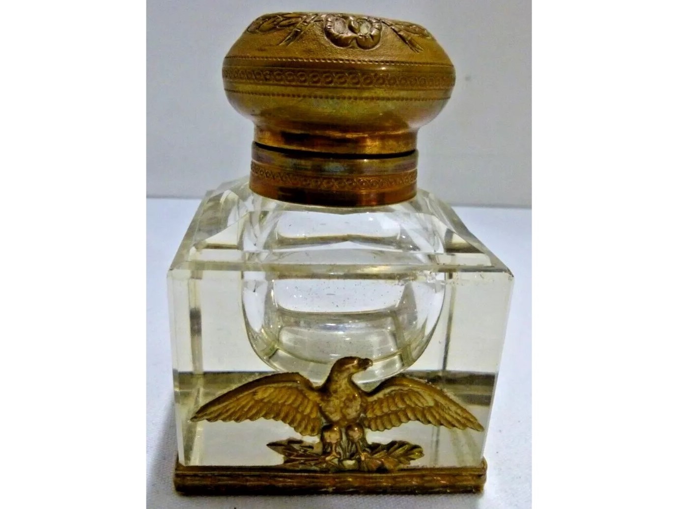 Glass Inkwell – Eagle Emblem
