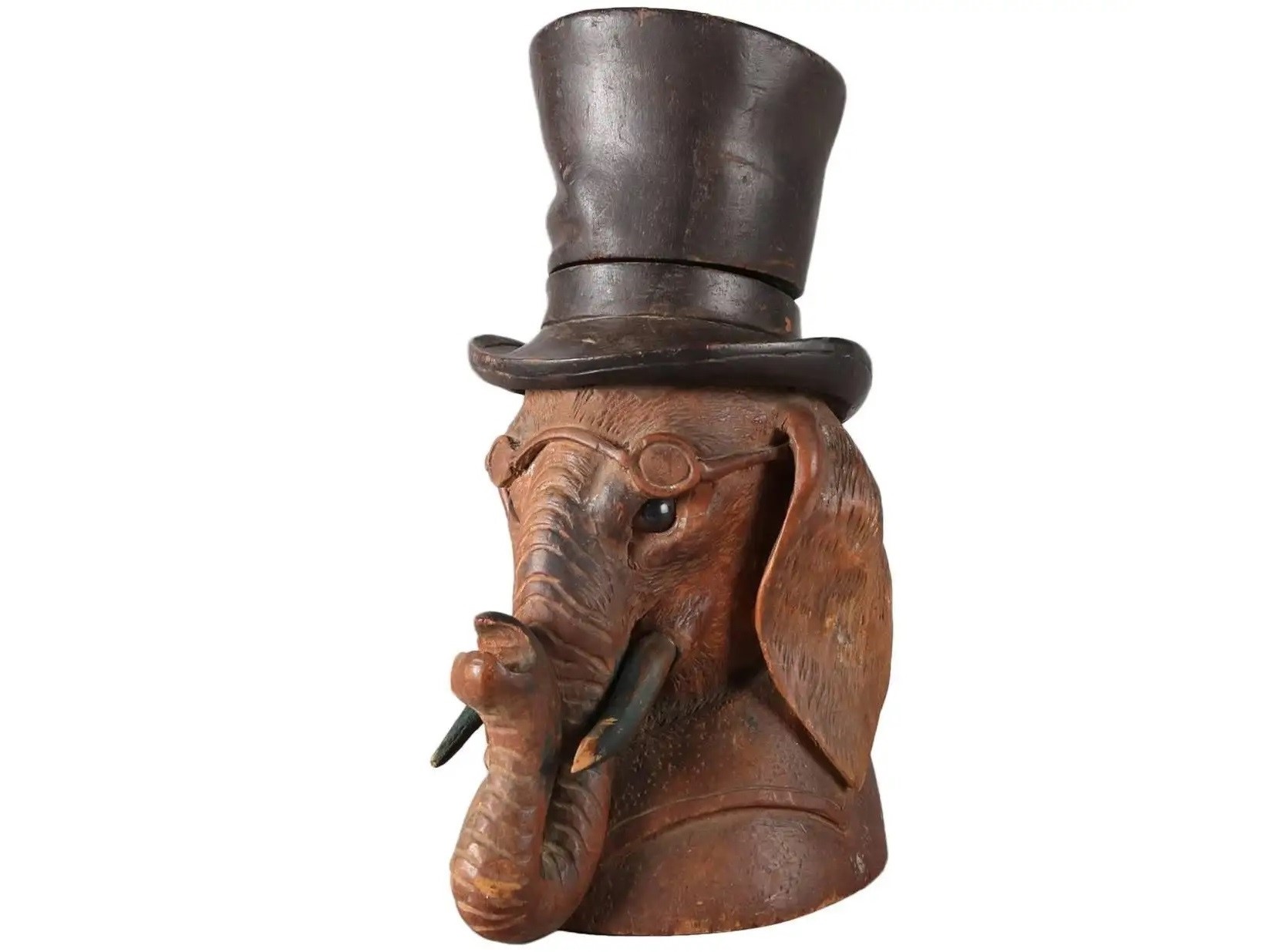 Hand-Carved Anthropomorphic Elephant