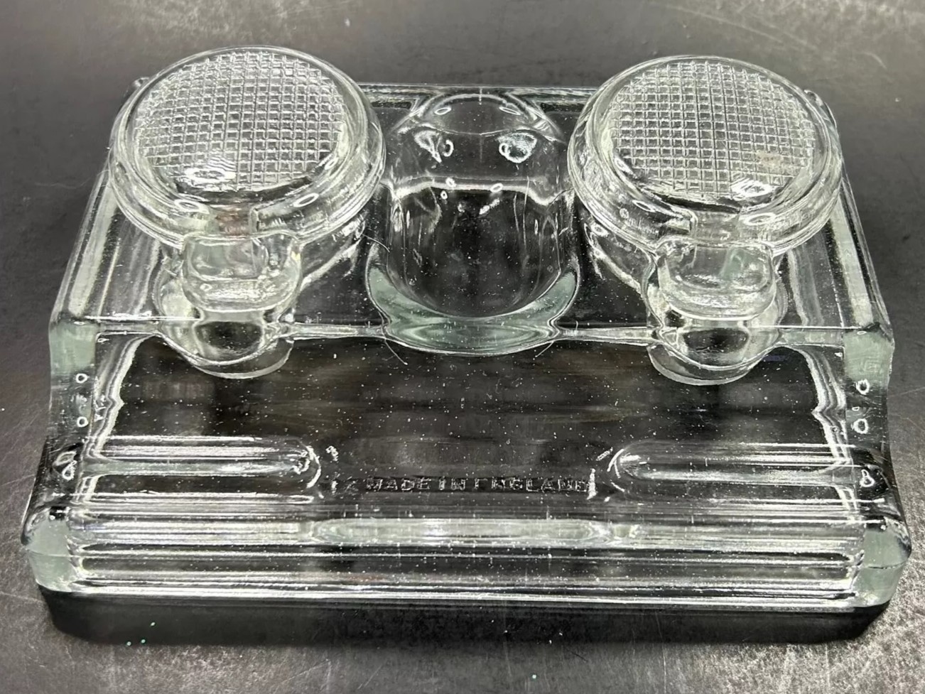 Pressed Glass Double Inkstand