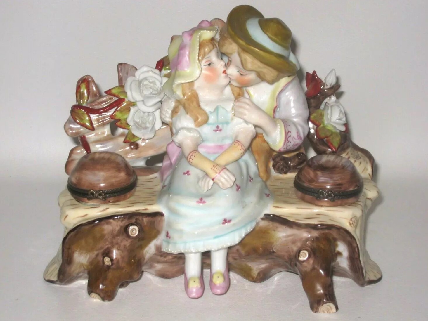 Buyer Be Aware – Couple on a Log Bench Courting