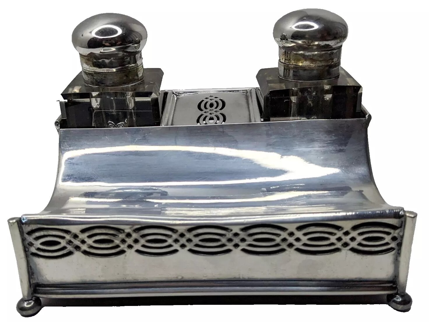 Silverplated Double Inkstand