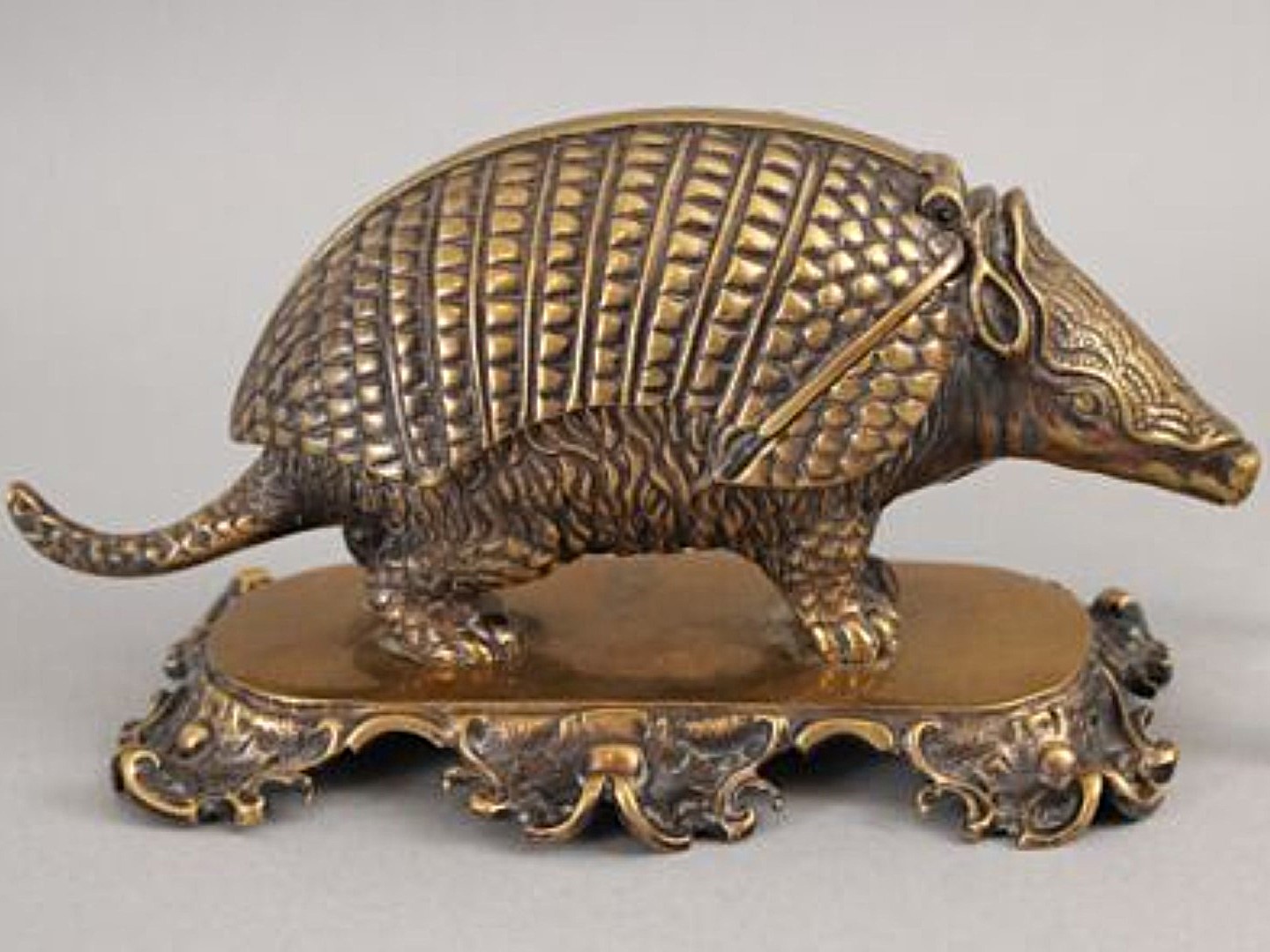 Bronze Armadillo Inkstand