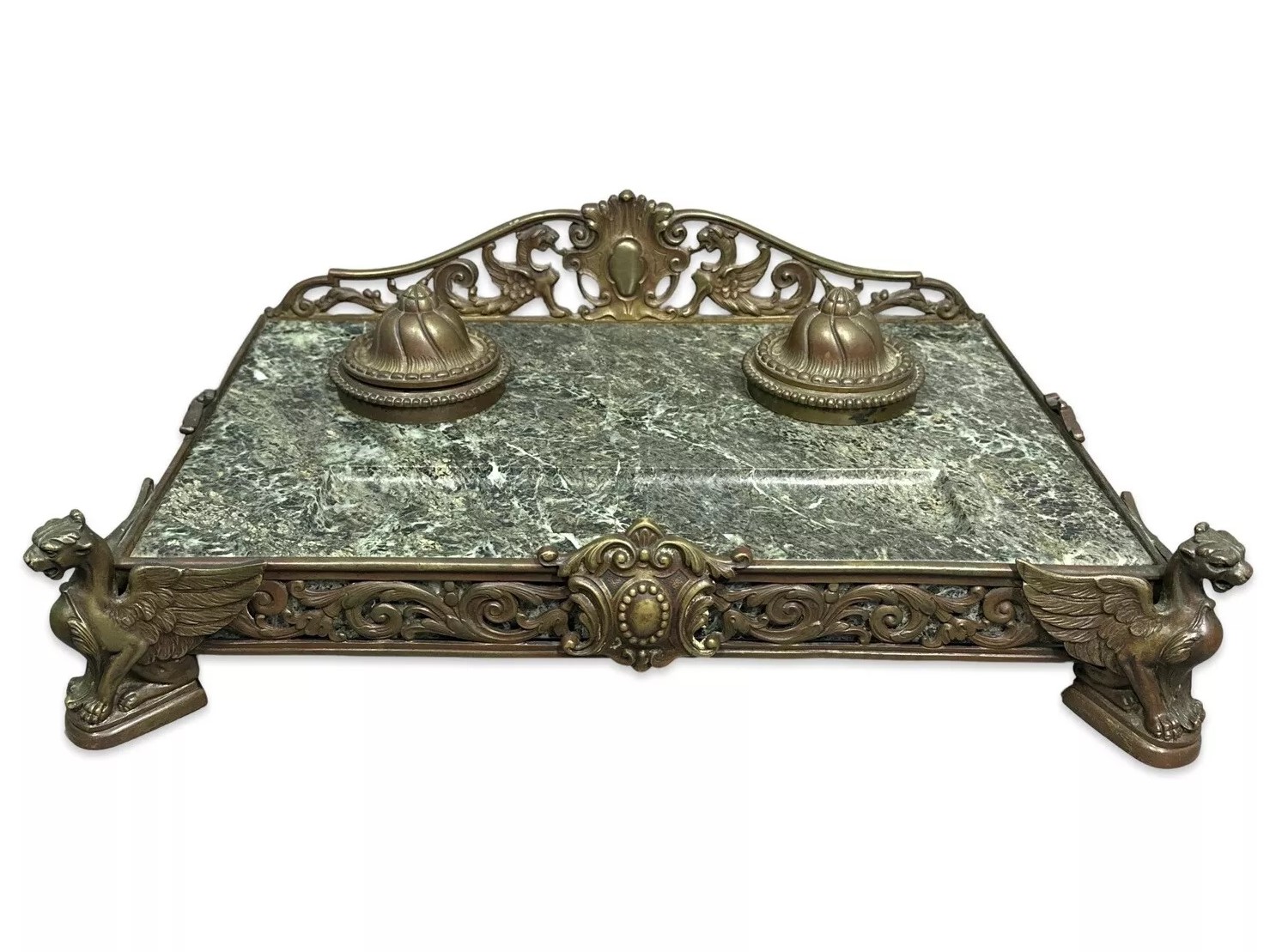 Marble Inkstand with Griffins