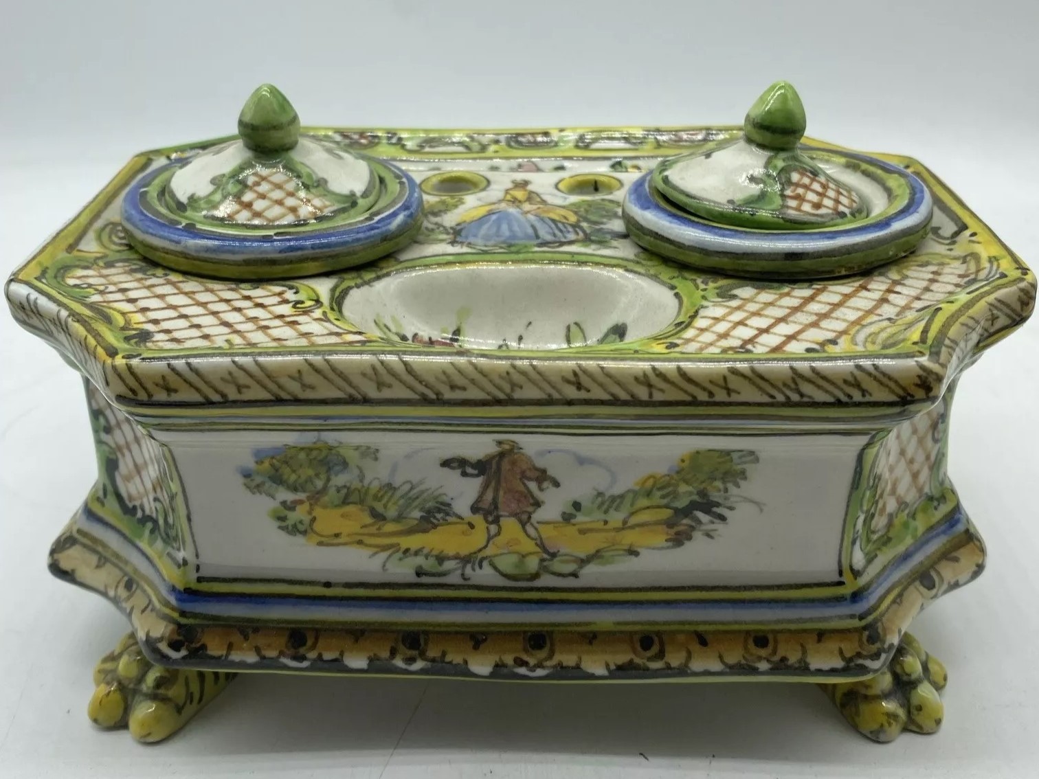 Minghetti Majolica Inkstand