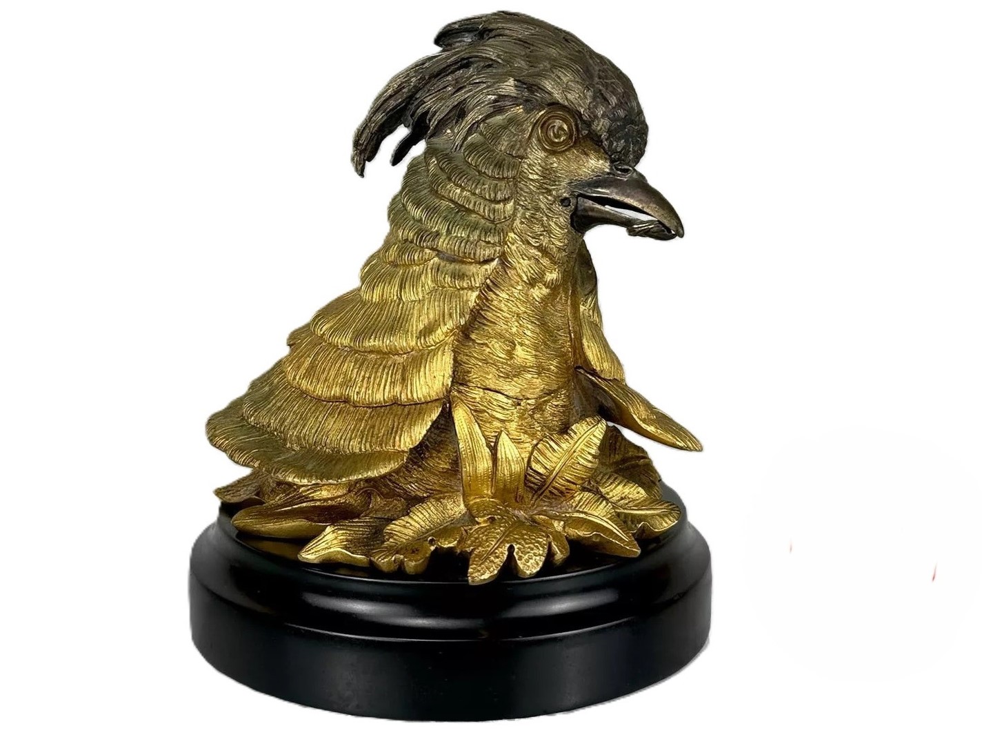 Gilt Bronze Pheasant Inkwell