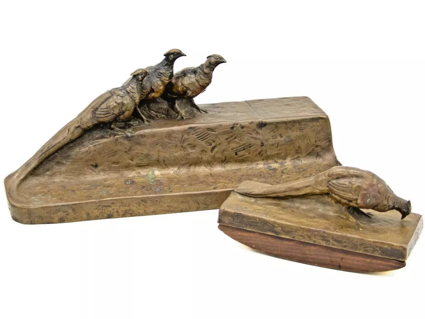 Pheasants on a Bronze Inkstand