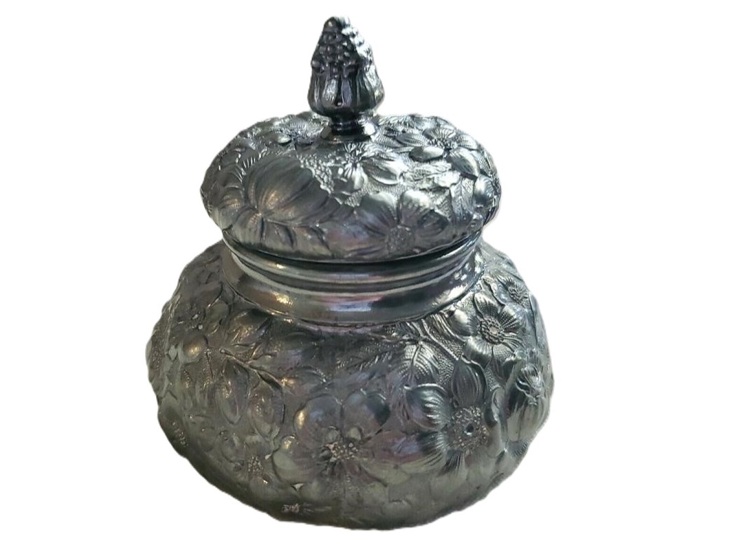 Quadruple Plate Silver Inkwell