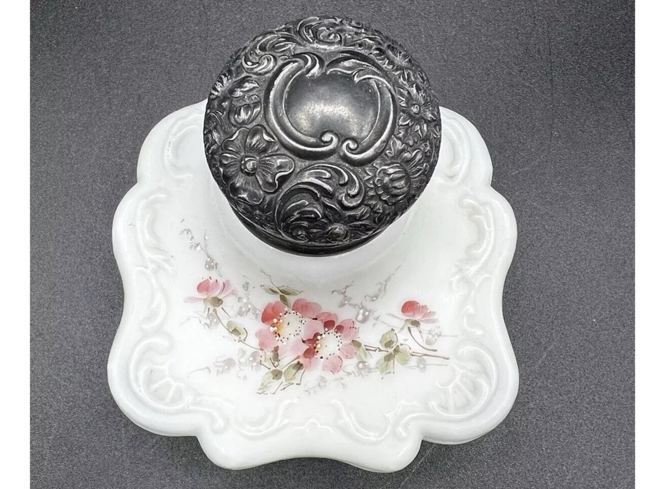 Wavecrest Art Glass Footed Inkstand