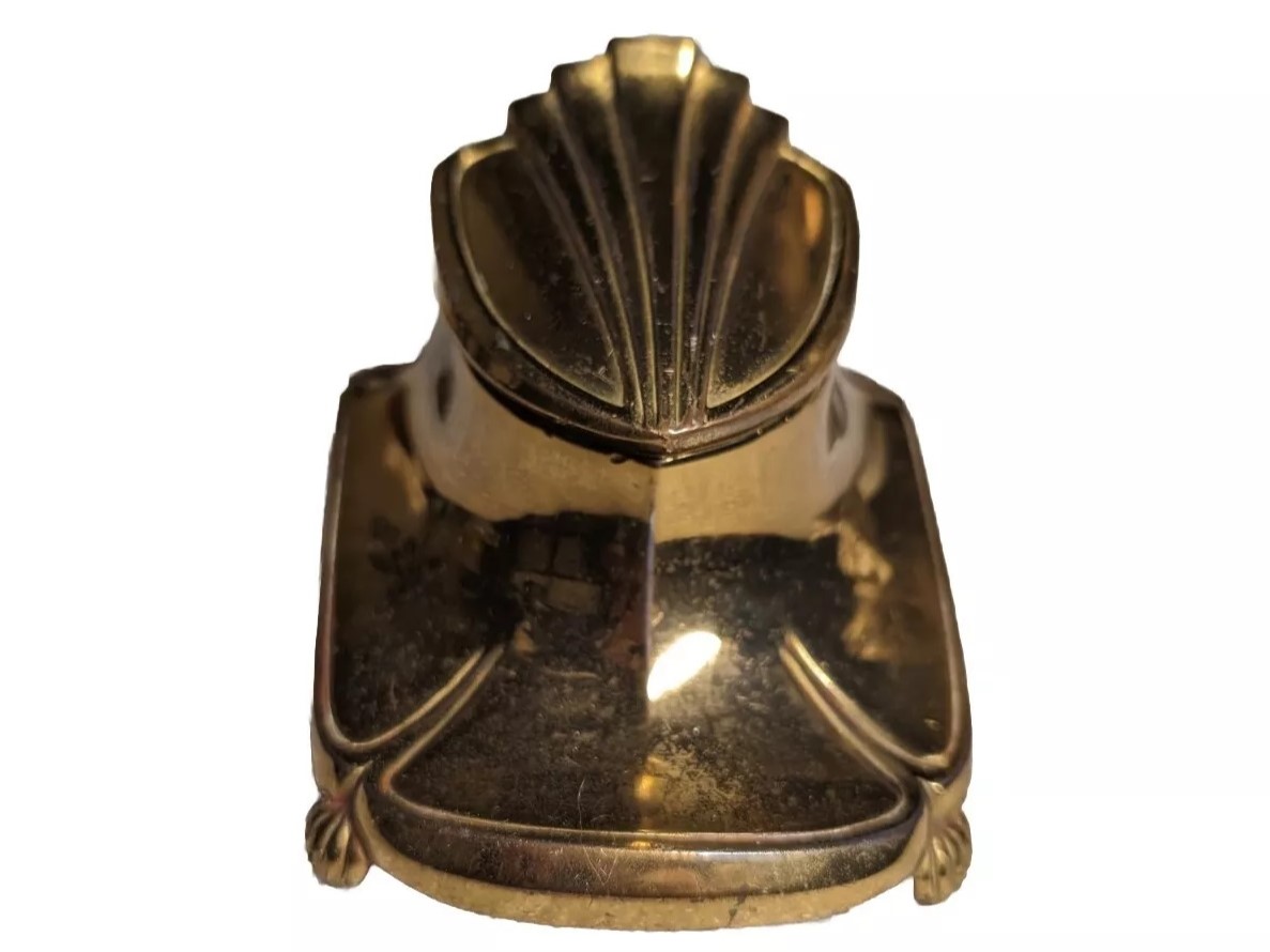 Brass Art Deco Inkwell