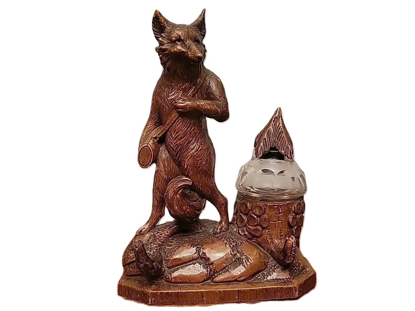 Standing Fox Carved Inkstand