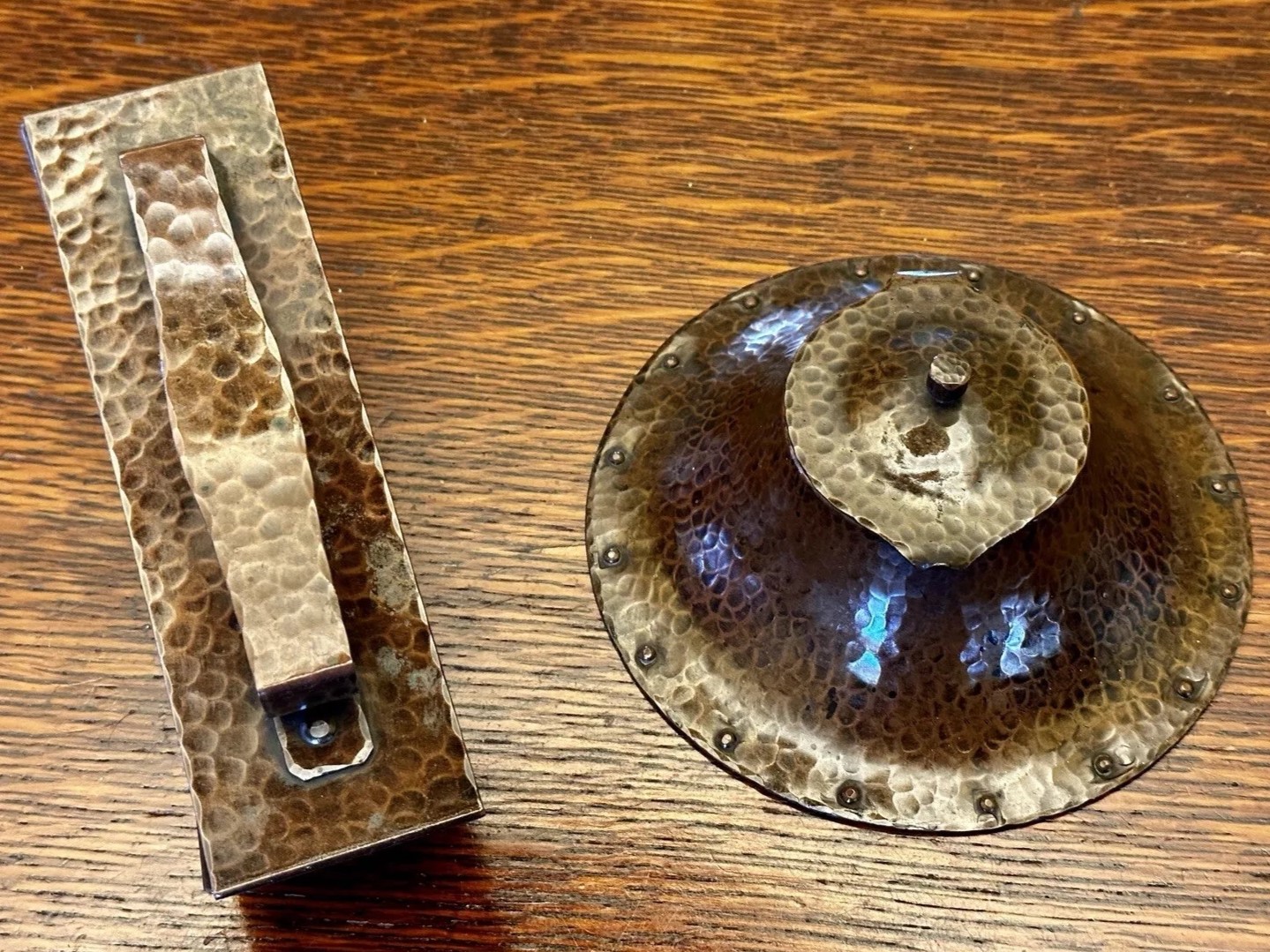 Stickley Inkwell and Rocker Blotter