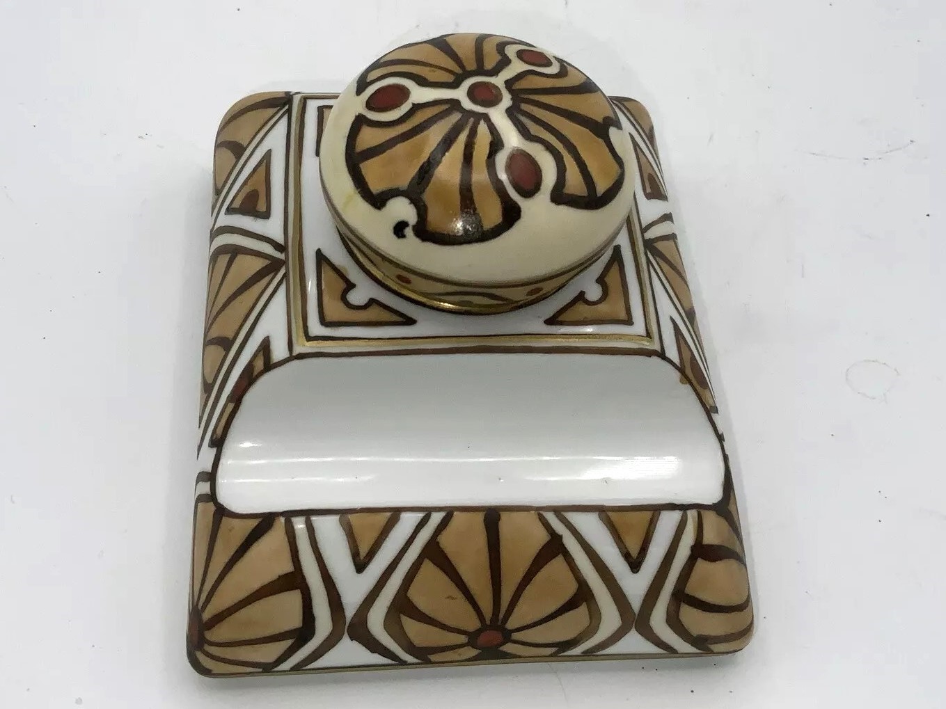 Nippon Hand-Painted Inkwell