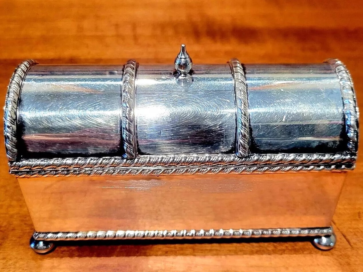 Silverplated Casket-Style Inkstand