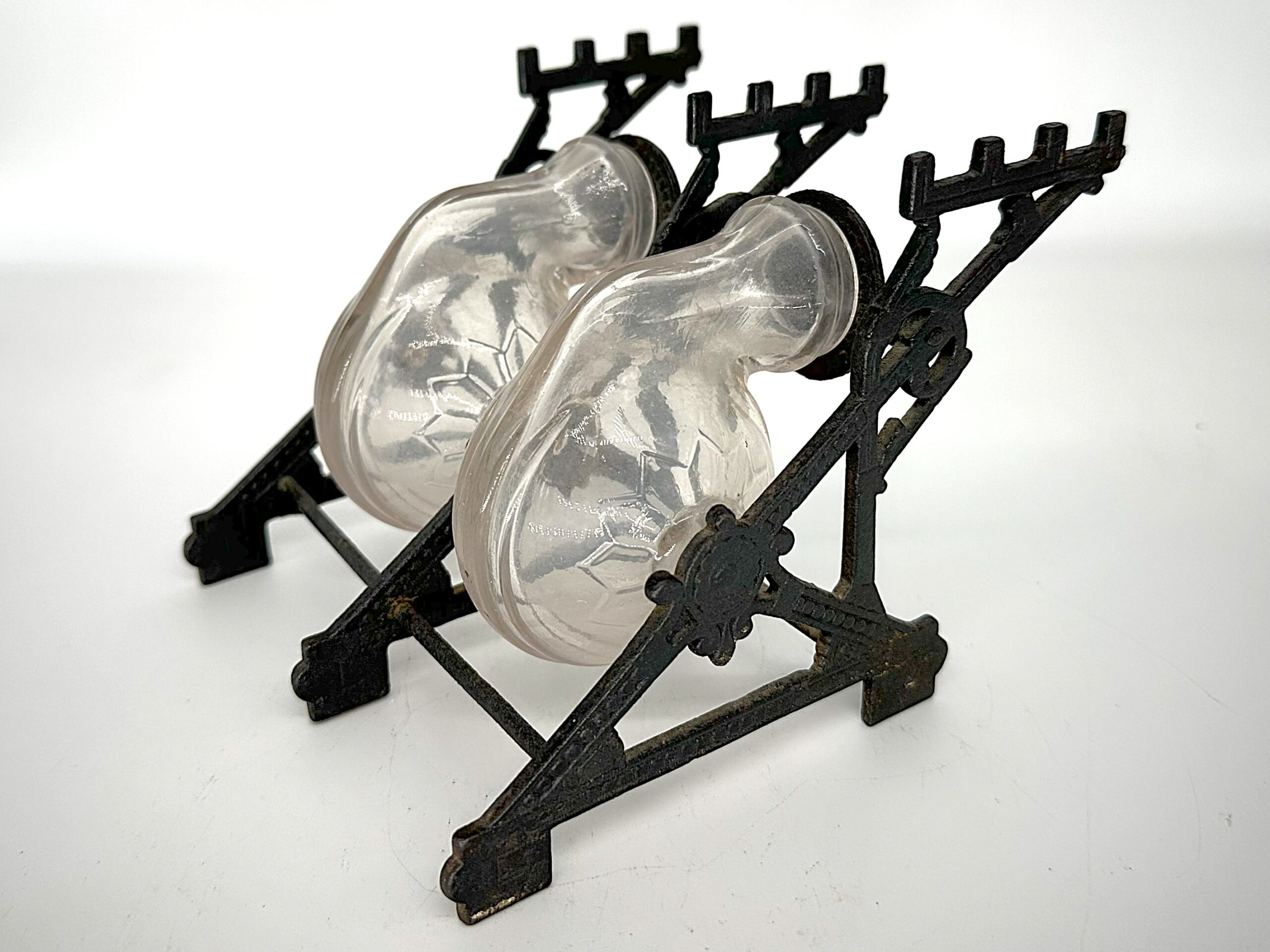 Revolving (Snail) Inkstand – Cast Iron Double and Single