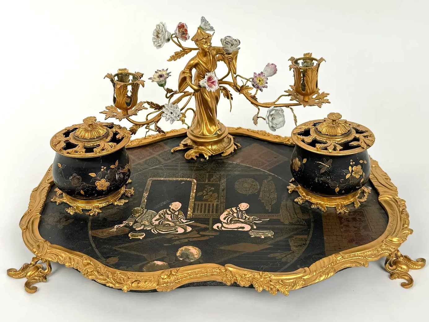 French Chinoiserie Inkstand