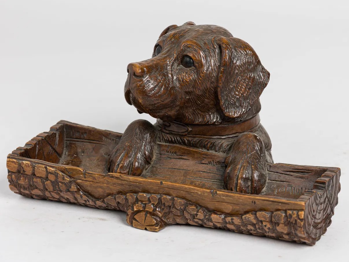 Black Forest Dog’s Head Inkstand