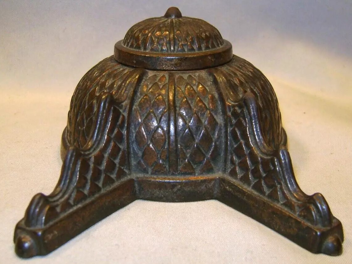 Eastlake Style Cast Iron Inkwell