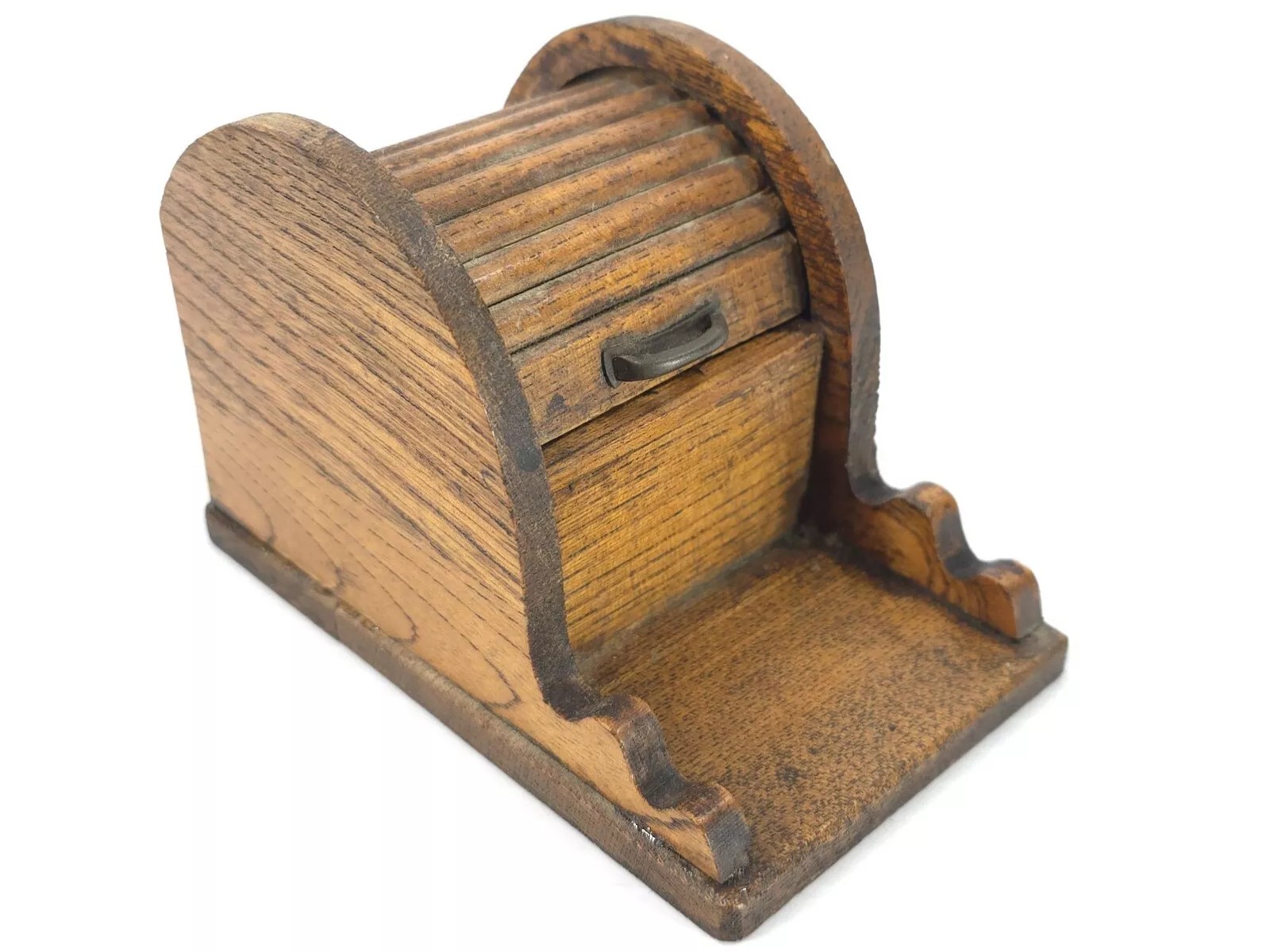 Wooden Roll Top Inkstand