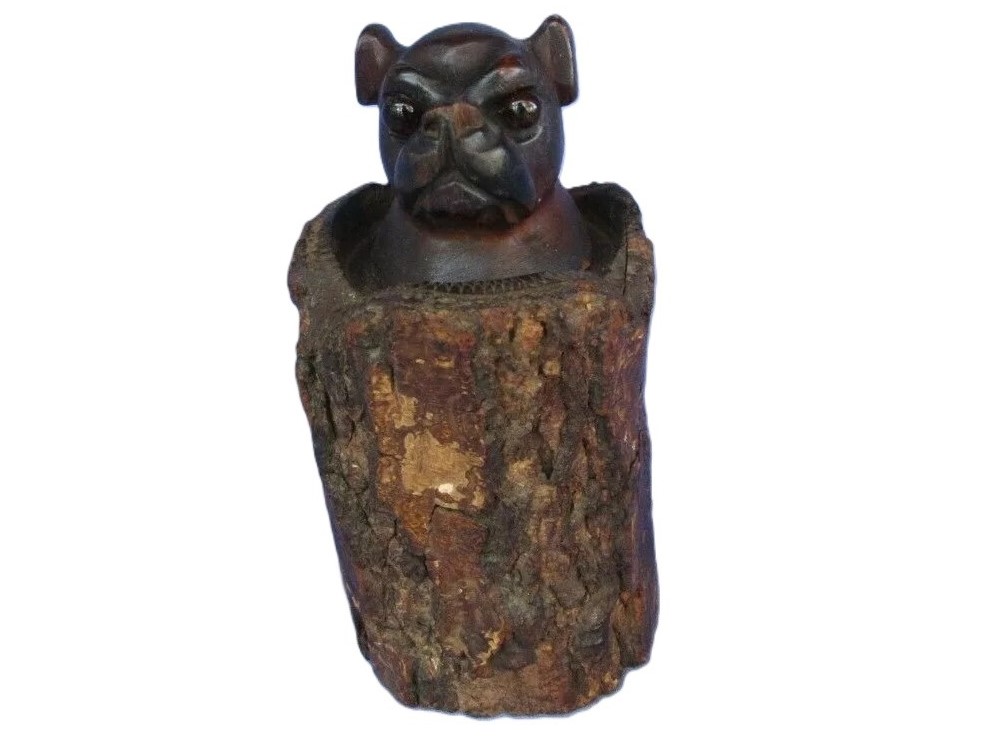 Black Forest Pug in a Stump