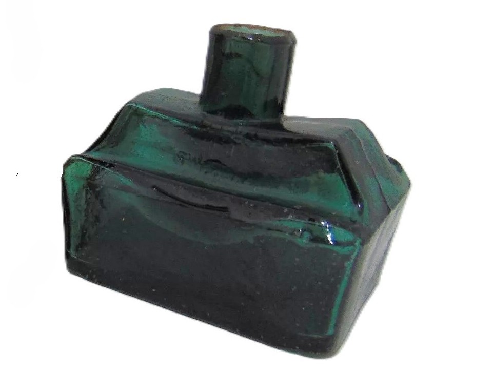 Teal Rectangular Ink Bottle