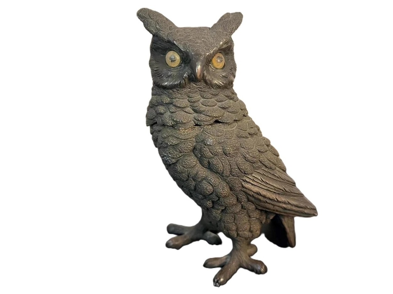 Figural Owl Inkwell