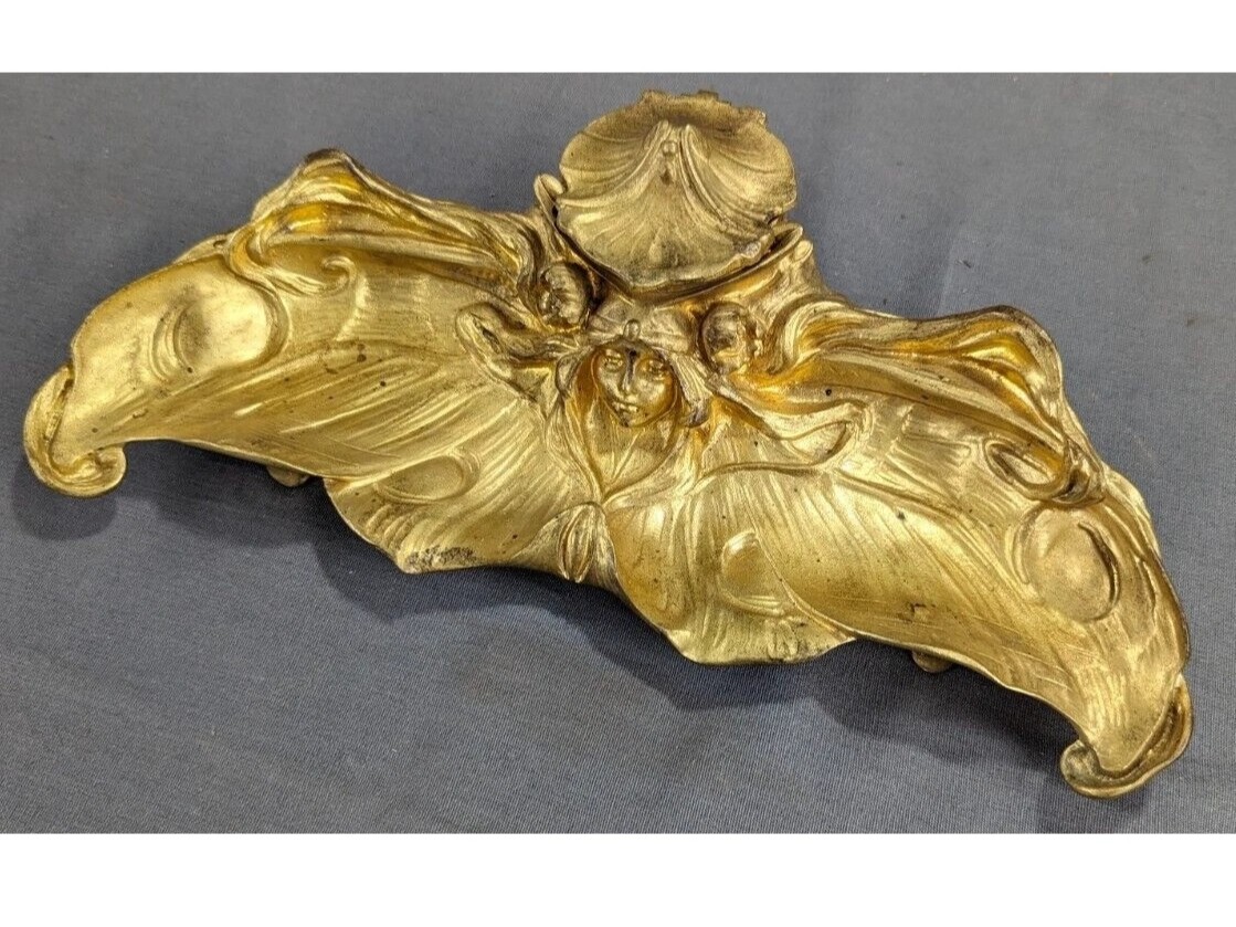 Art Nouveau Gilt Bronze Inkstand