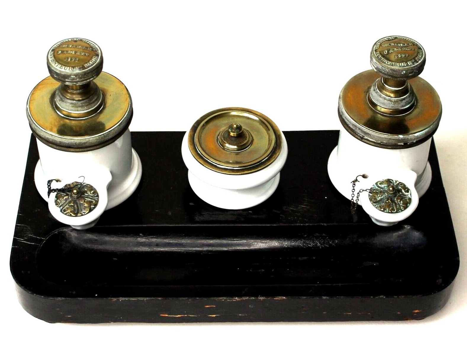 Inkstand with Two Pump-Style Inkwells
