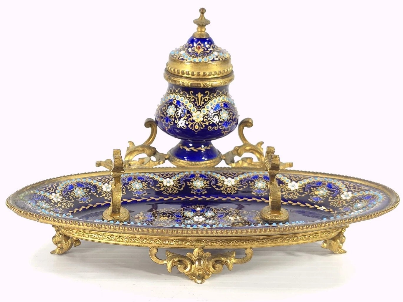 French Enamel Inkstand