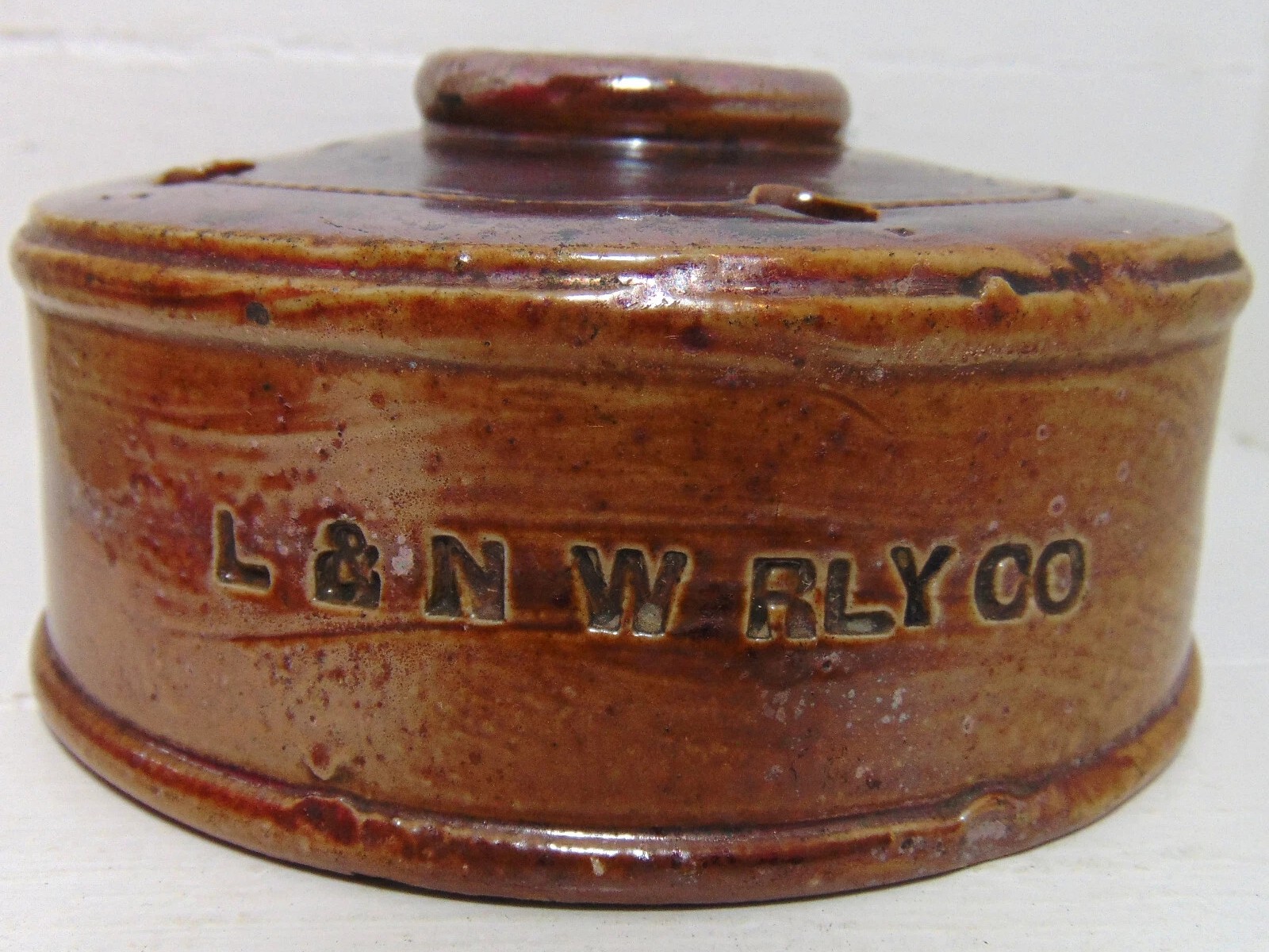 British Railway Salt-Glazed Stoneware Inkwell