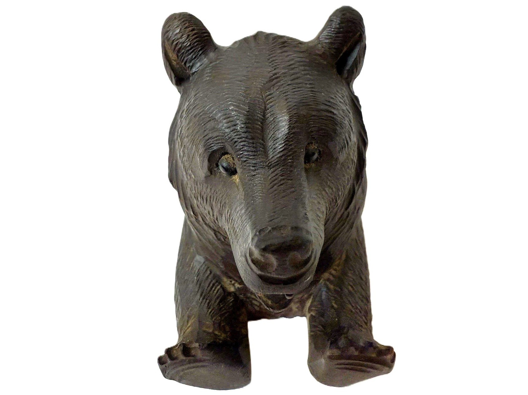 Black Forest Carved Bear Inkwell