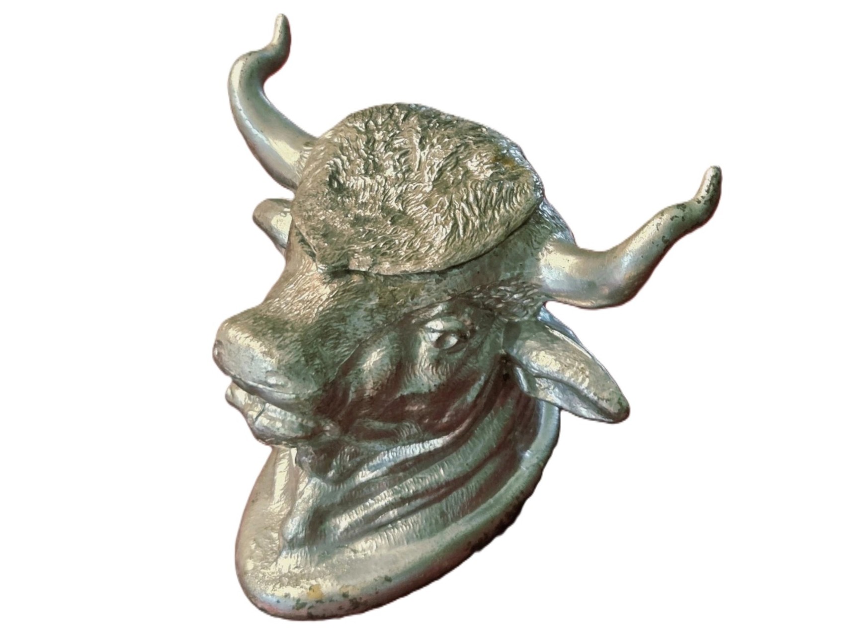 Bull / Longhorn’s Head Figural Inkwell
