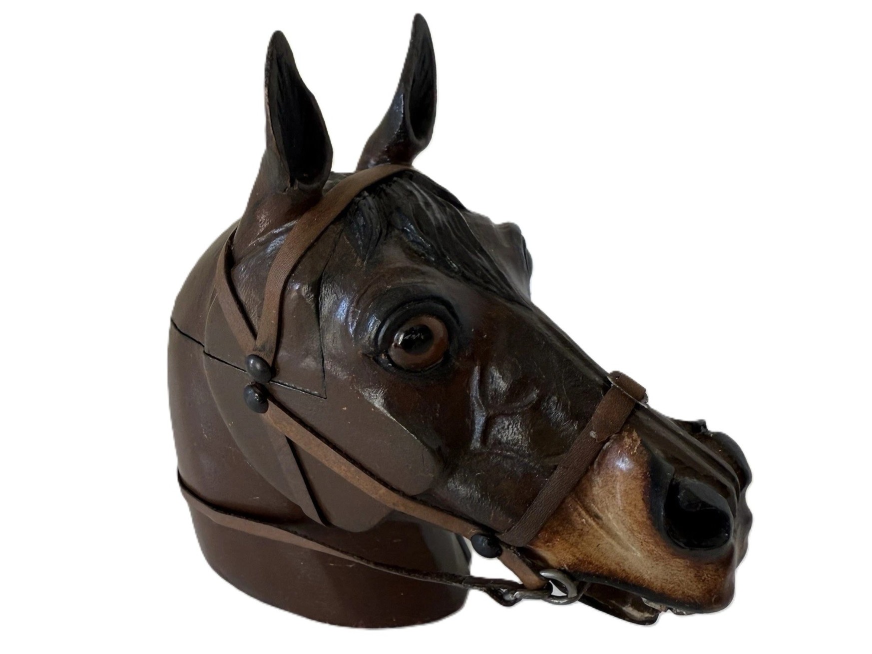Carved Horse’s Head Figural Inkwell