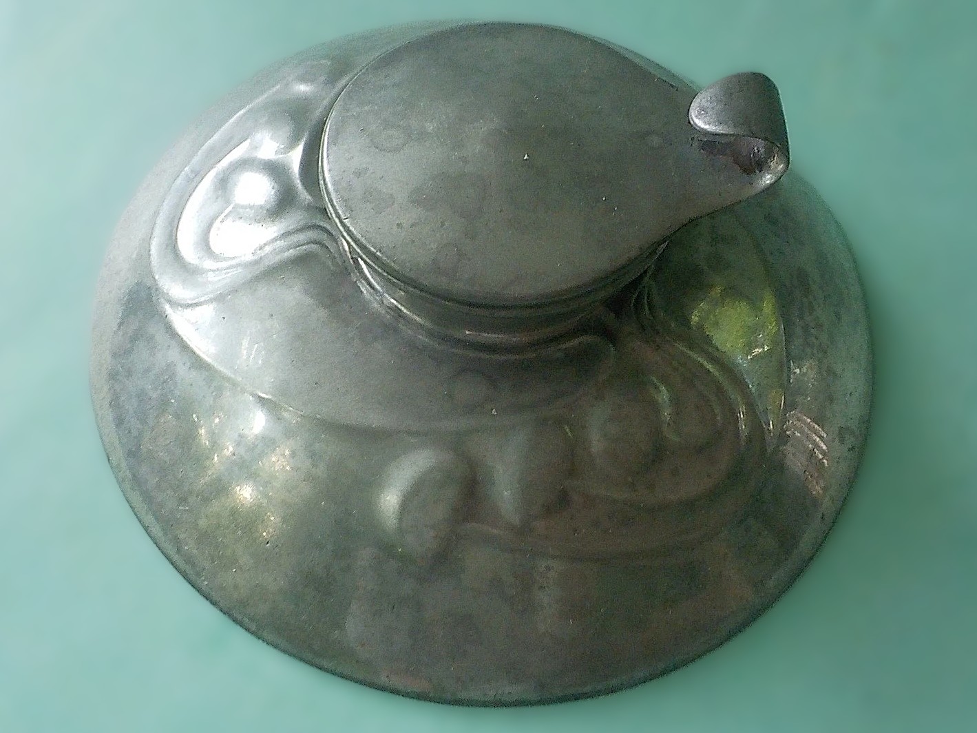 British Art Nouveau Pewter Inkwell