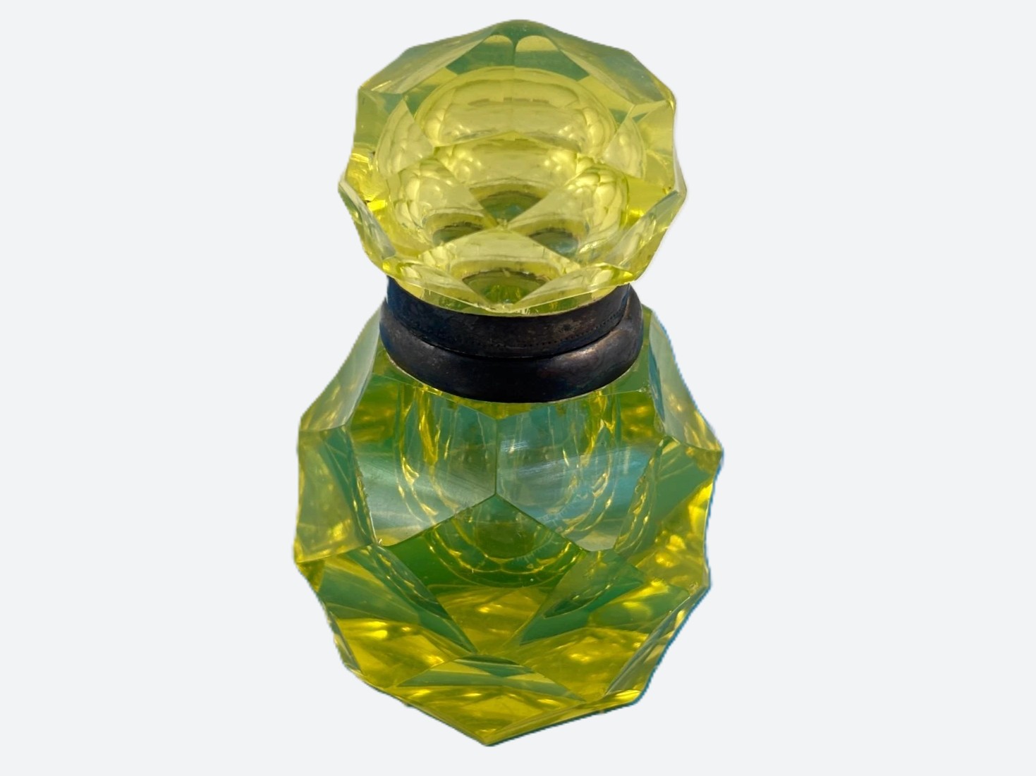 Uranium / Vaseline Glass Inkwell