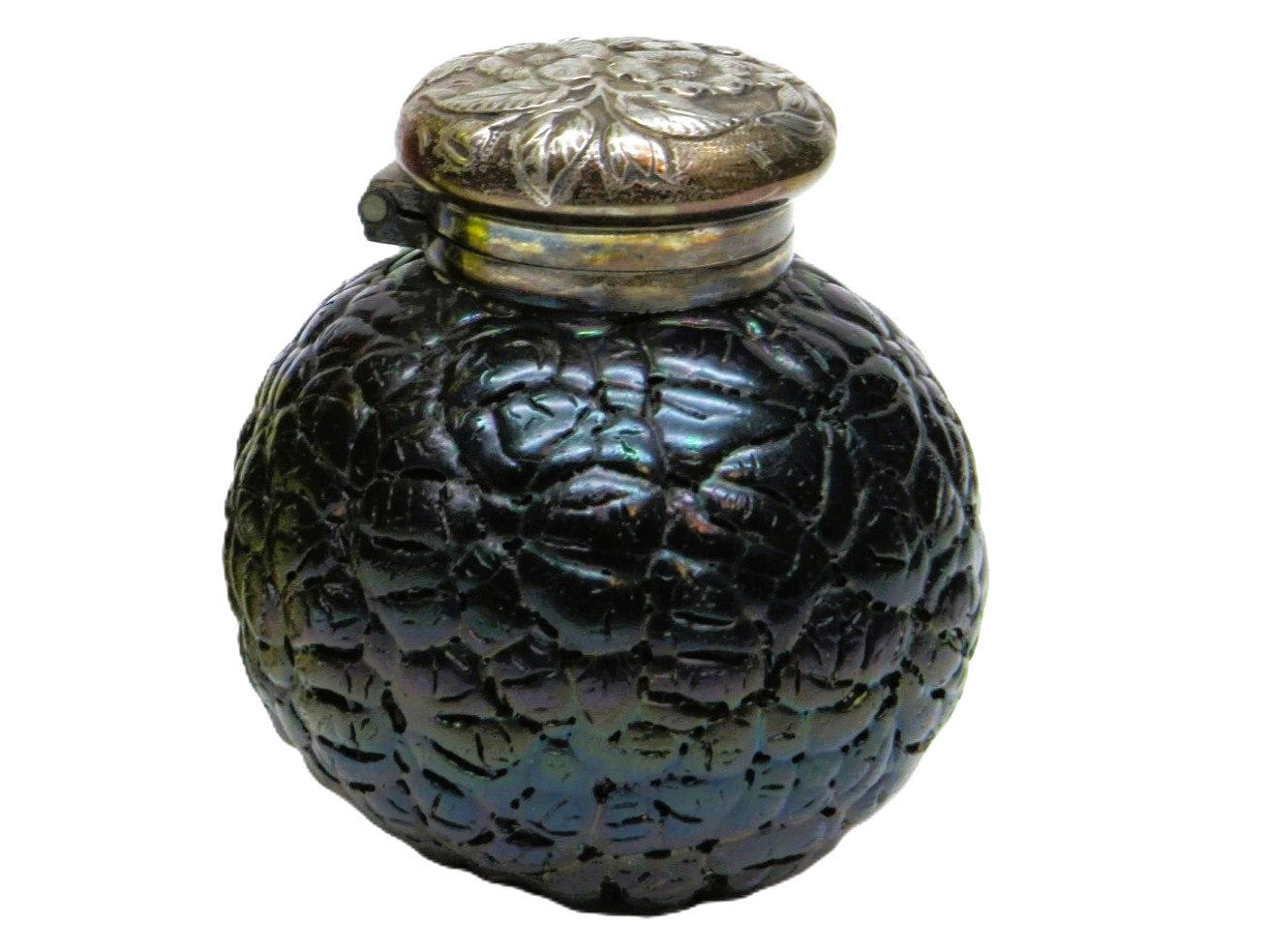 Thomas Webb Art Glass Inkwell with Tiffany Lid