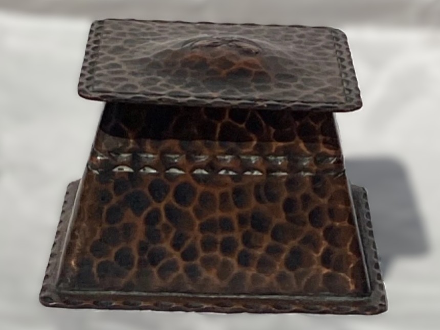 Hammered Copper Inkwell with Trefoil Design