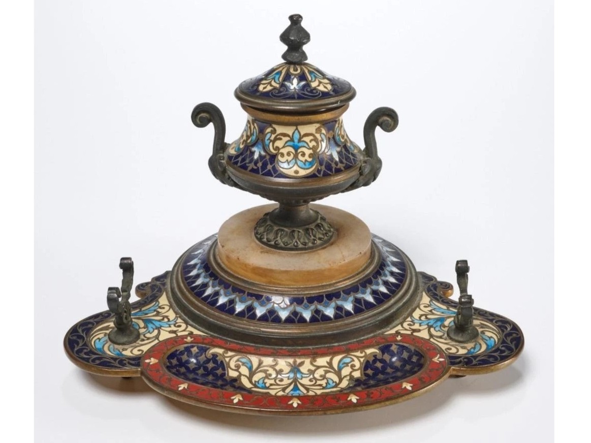 French Champlevé Inkstand