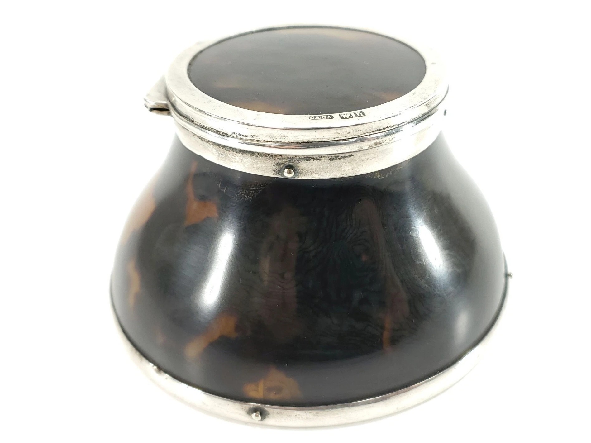 Tortoiseshell & Silver Inkwell by Asprey (London, 1903)