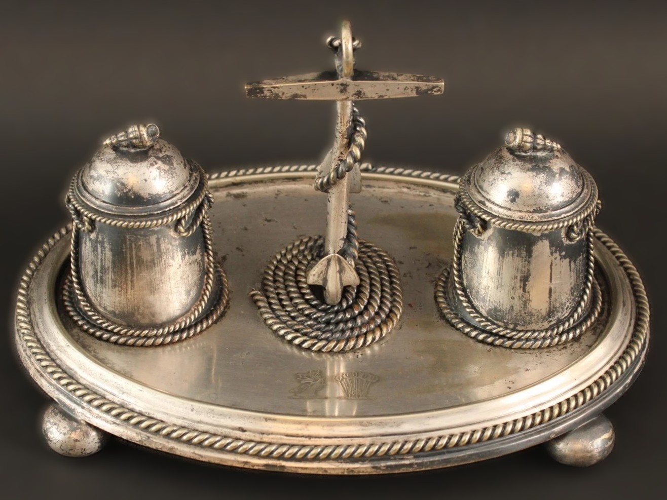 Maritime Themed Silverplated Standish