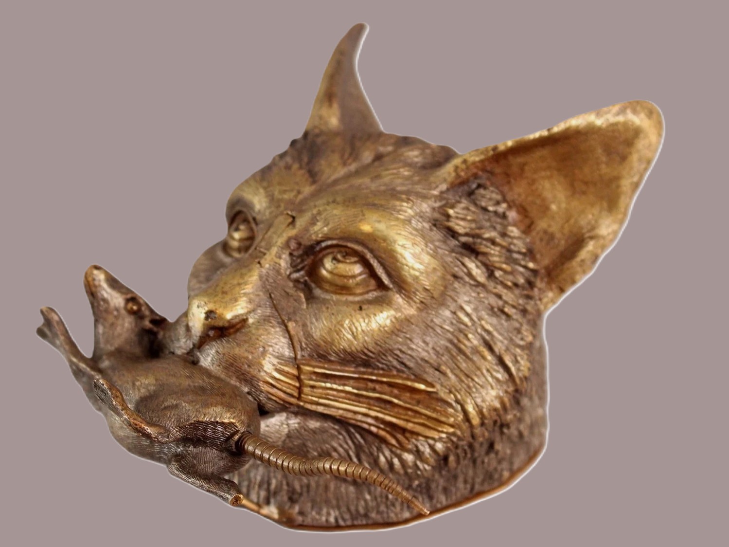 Buyer Be Aware – Bronze Cat-and-Mouse “Inkwell”