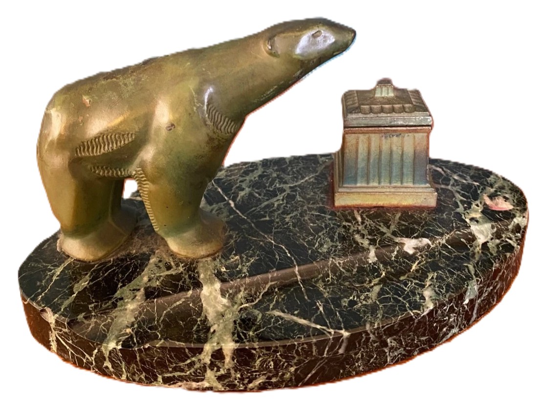 Art Deco Polar Bear Inkstand