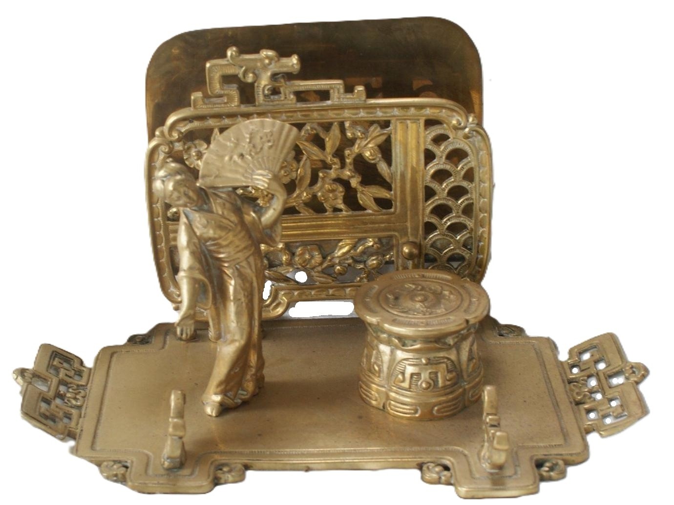 Brass Combination Inkstand by William Tonks & Sons
