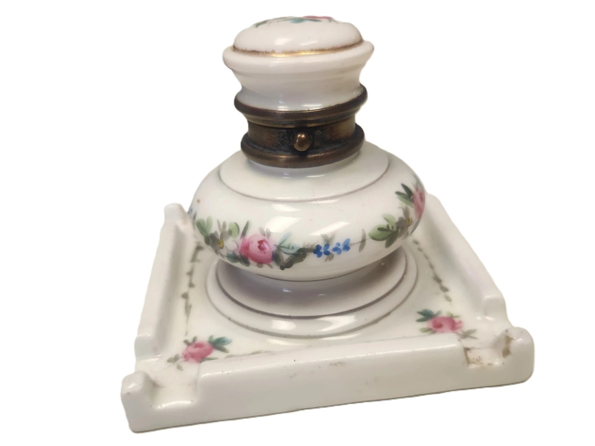 L. Paris Porcelain Inkstand