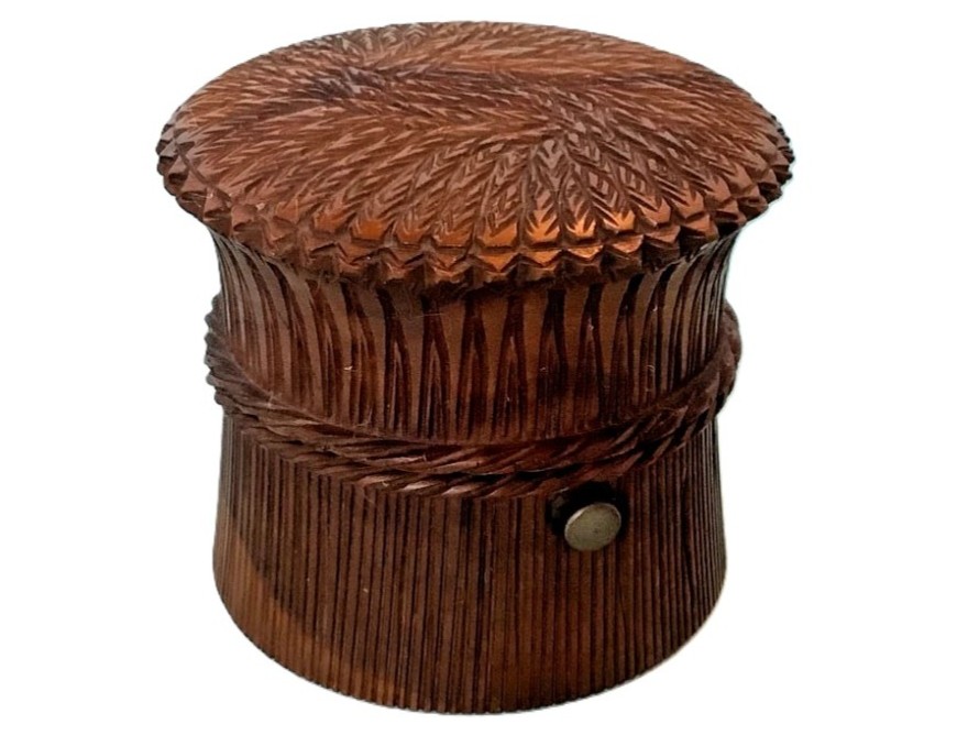 Carved Wheat Sheaf Inkwell