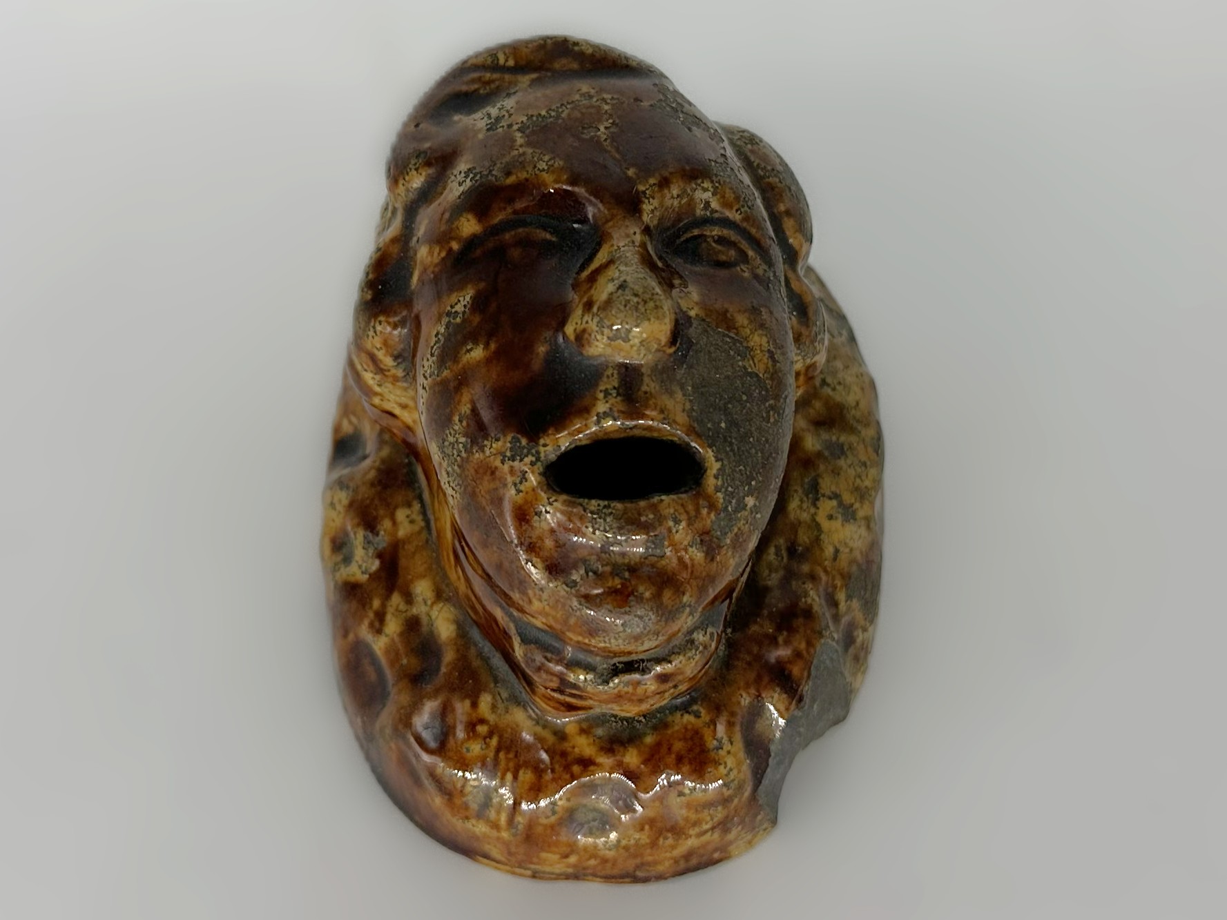 Sir Walter Scott Inkwell with Rockingham Glaze