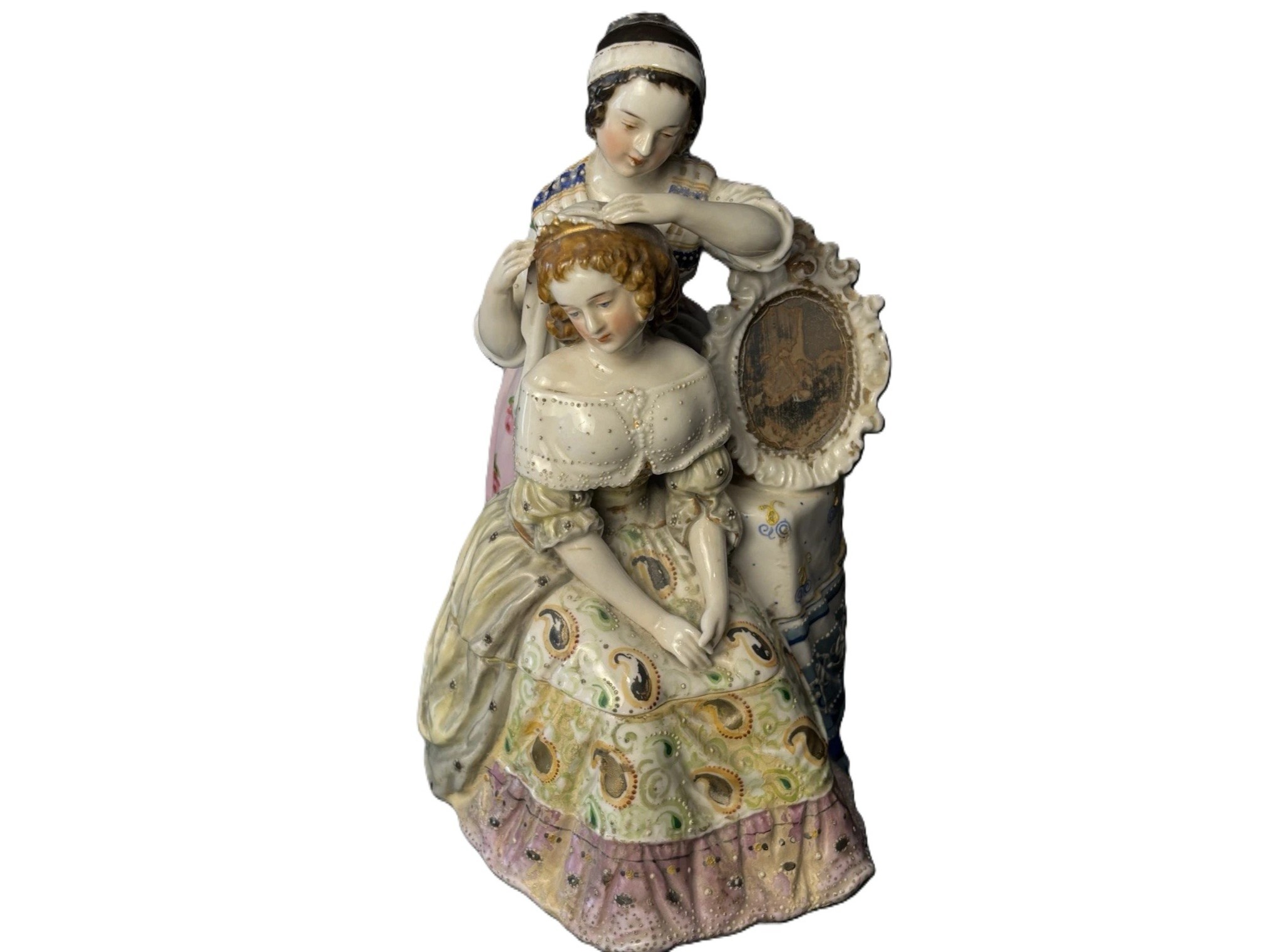 The Hairdresser – German Porcelain Figural Inkstand