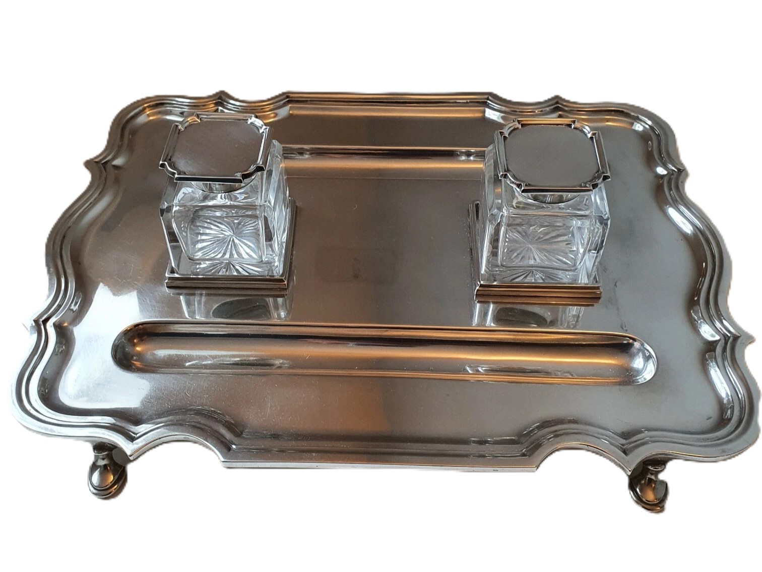 Elkington & Co. Sterling Silver Double Inkstand