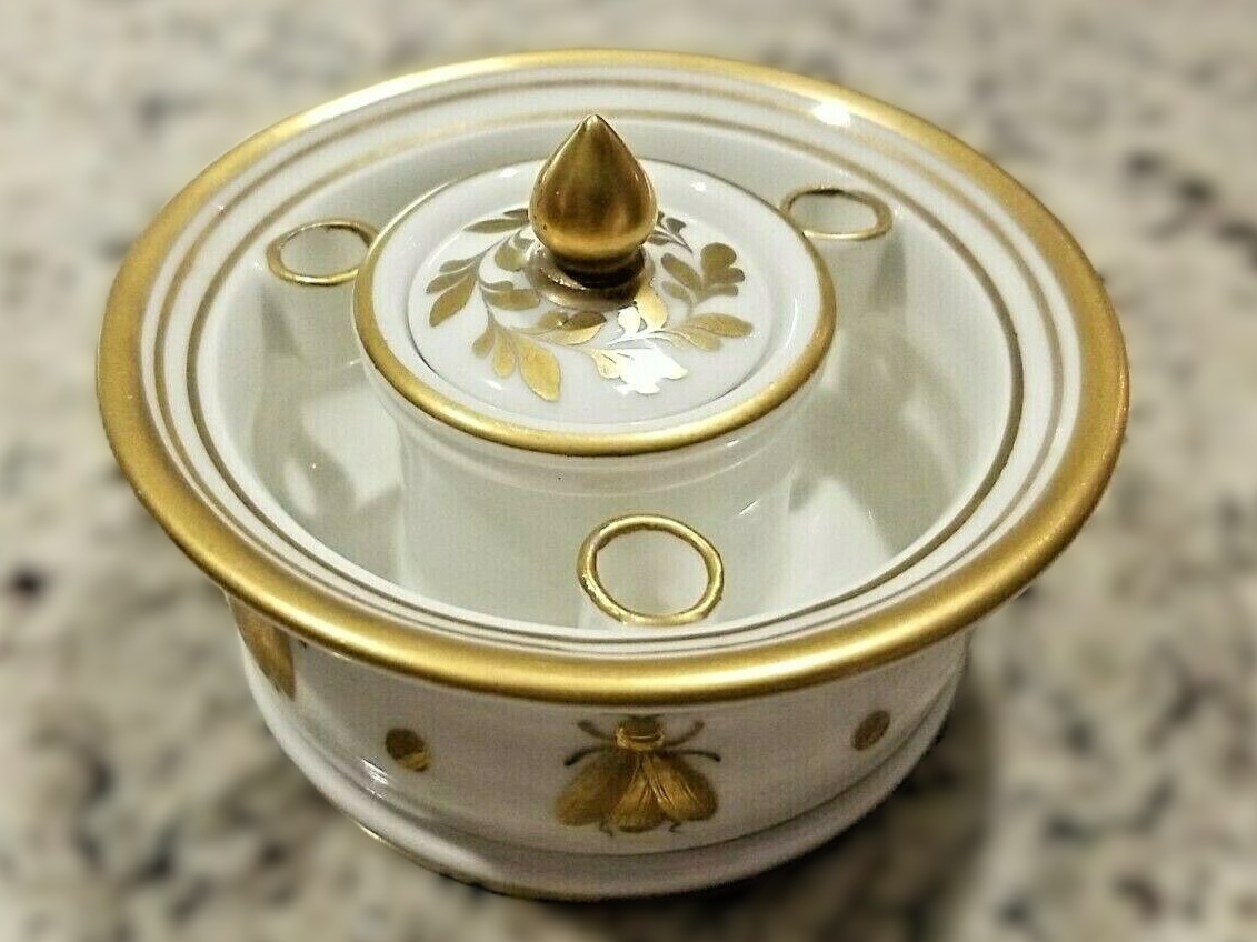 Limoges Inkwell with Bee Design